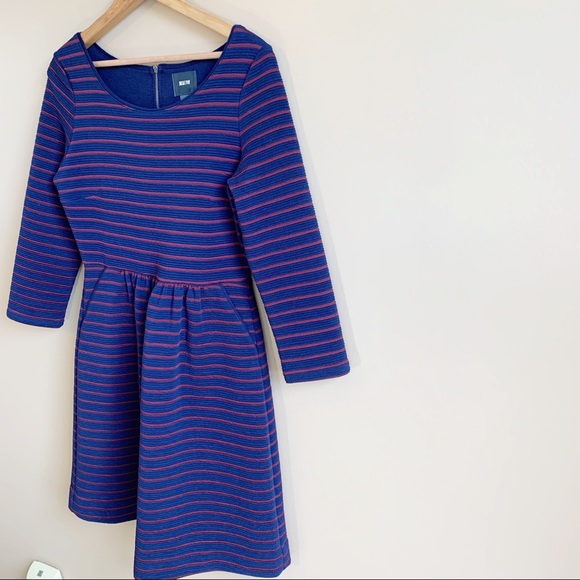 Maeve 3/4 Sleeve Stripe Dress Fit Flare RELISTED - Picture 6 of 11